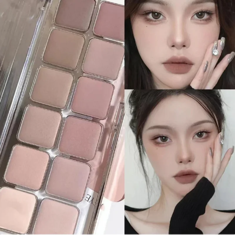 

Matte Pearl Eyeshadow Girl Makeup Eyeshadow Tray Low Saturation Grey Rose Long Lasting Nude Earth Color Eye Pigment Palette