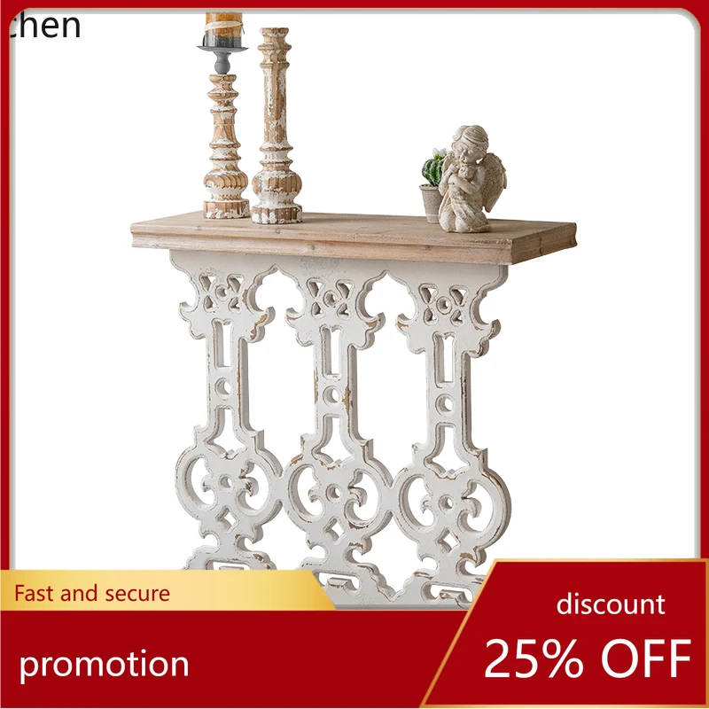 HT entrance table Super narrow solid wood side table Living room corridor long table against the wall Entry entrance