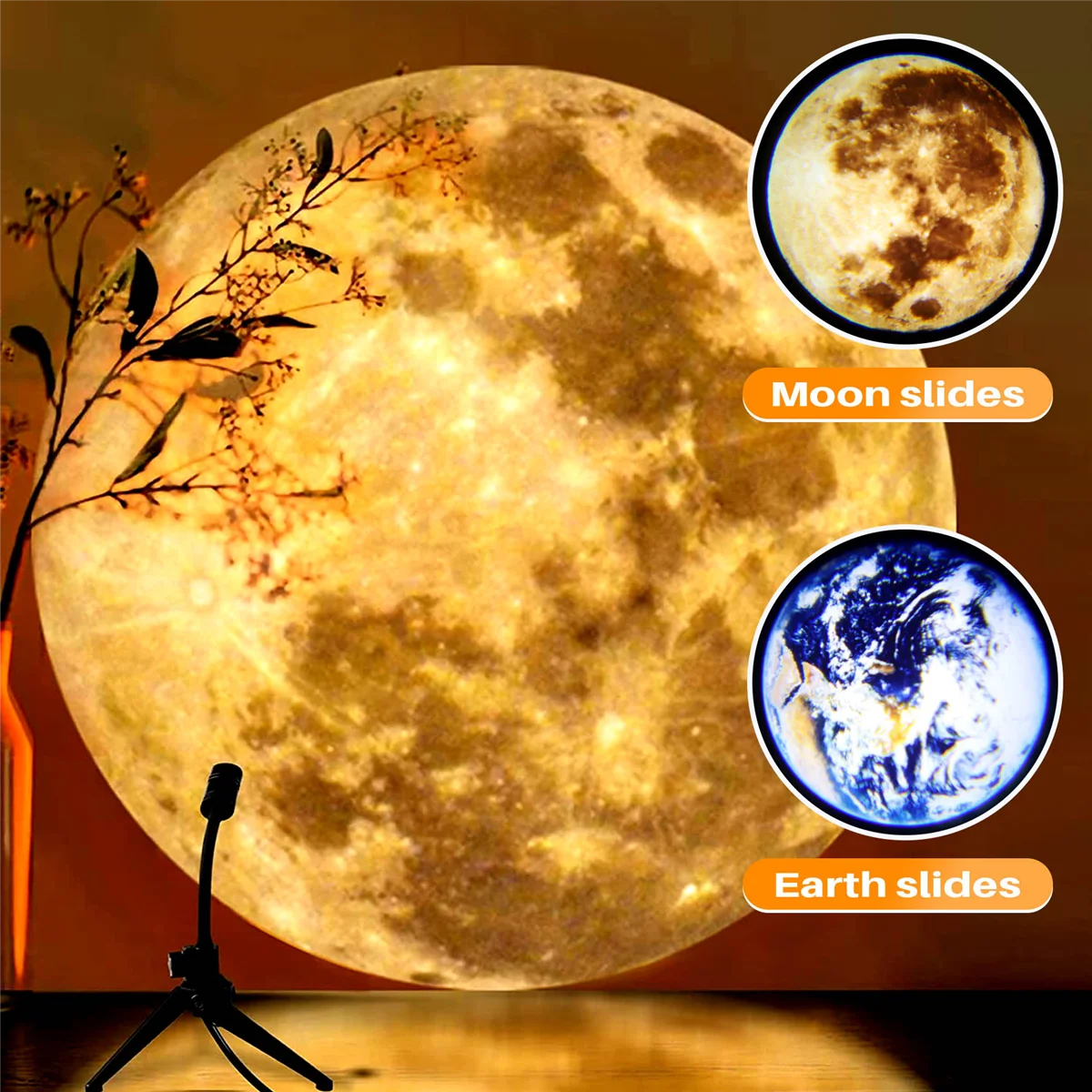 ไฟ LED ฉายภาพ Moon Earth สำหรับโปรเจกเตอร์หลอดไฟไฟกลางคืนการตกแต่งบ้านผู้ใหญ่/เด็ก