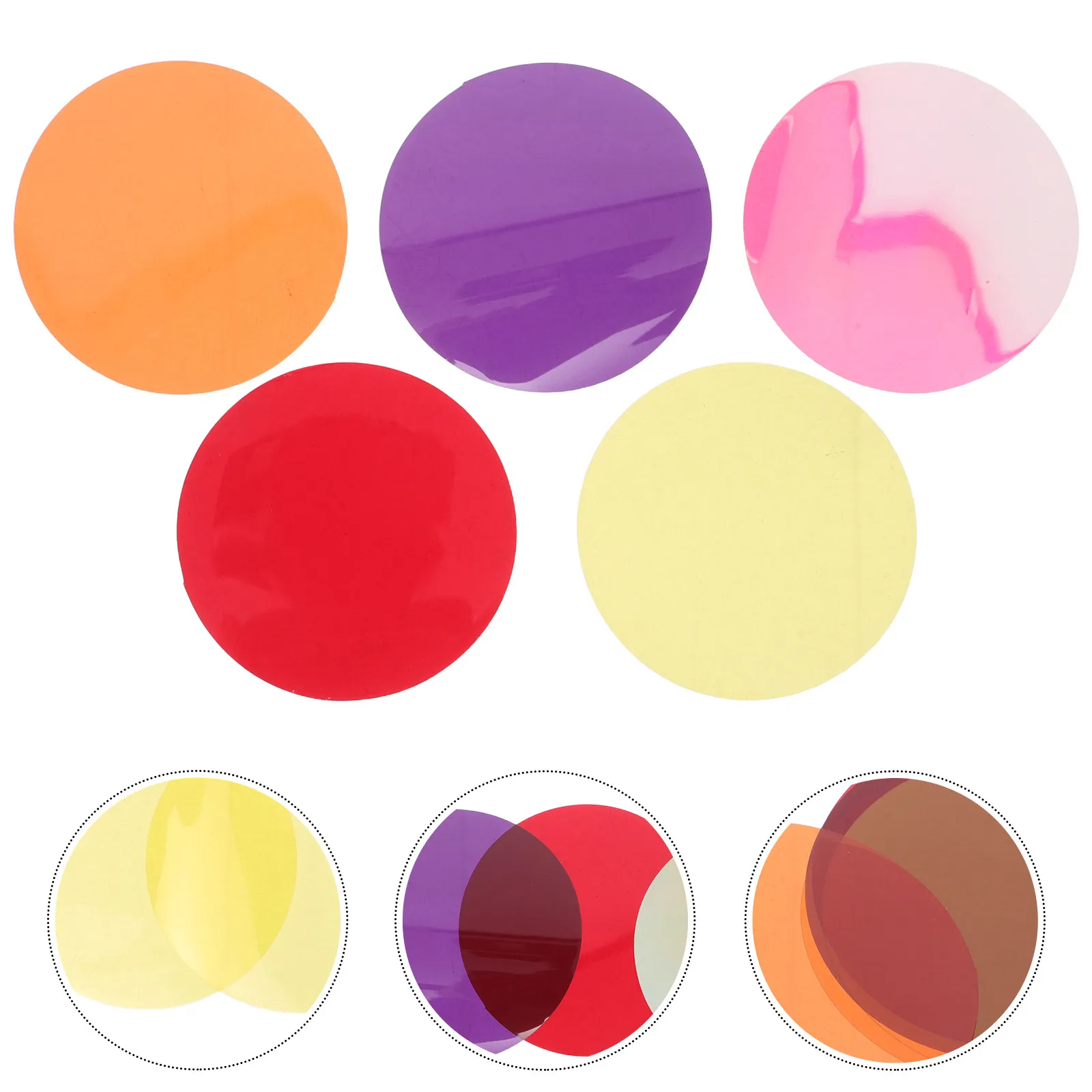 15Pcs Color Correction Stickers Peel Stick Round Self Adhesive Ambient Warm Light Diffuser Film for Spotlight Lamps