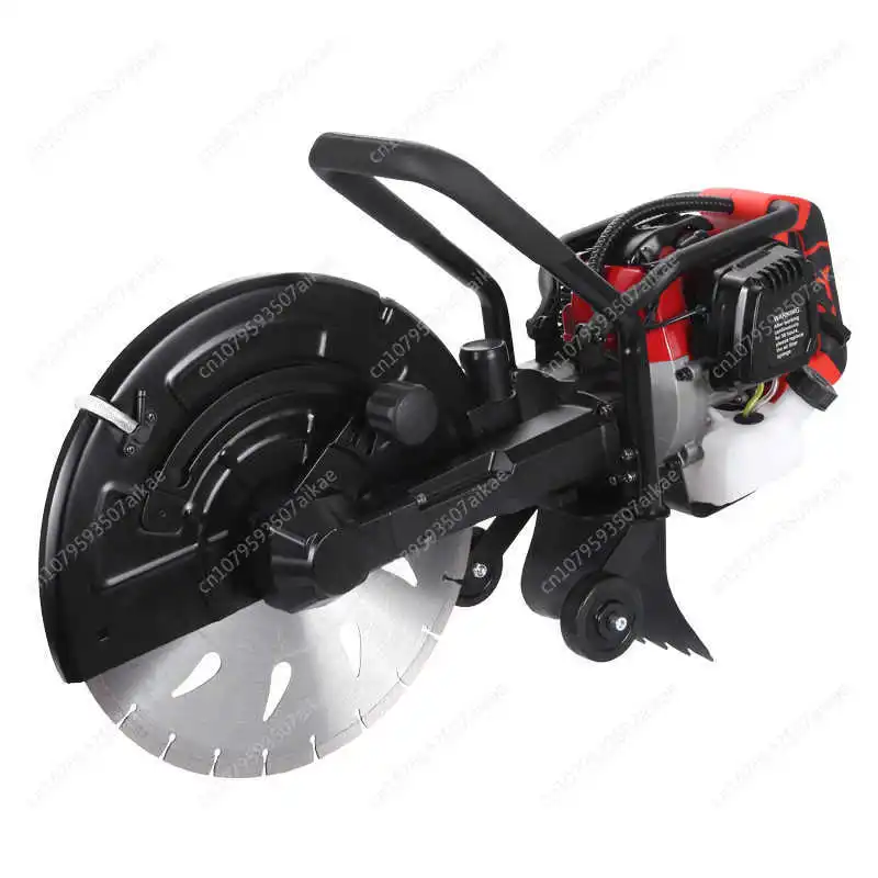 Gas Power Cutter Circular Saw Wet Dry Concrete Saw Cutter 52CC 2 Stroke Engine with Water Line Guide Roller Blade