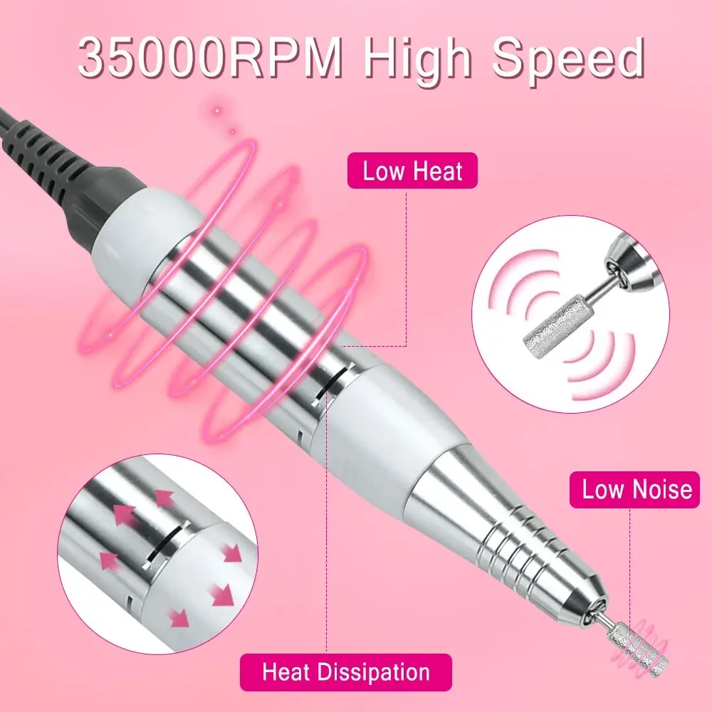 35000 RPM Electric Nail Drill Machine Mill Cutter Sets for Manicure Nail Tips Manicure Electric Nail Pedicure File