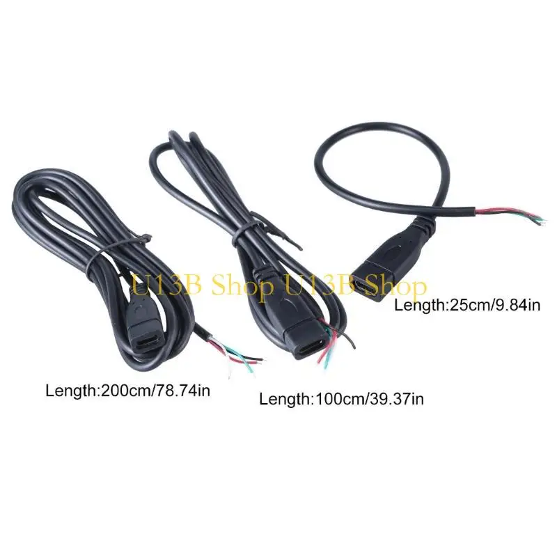 U13B USB Type C Pigtal Cable Extension Type C Scond Type C Female to 4Pin Bare Wire