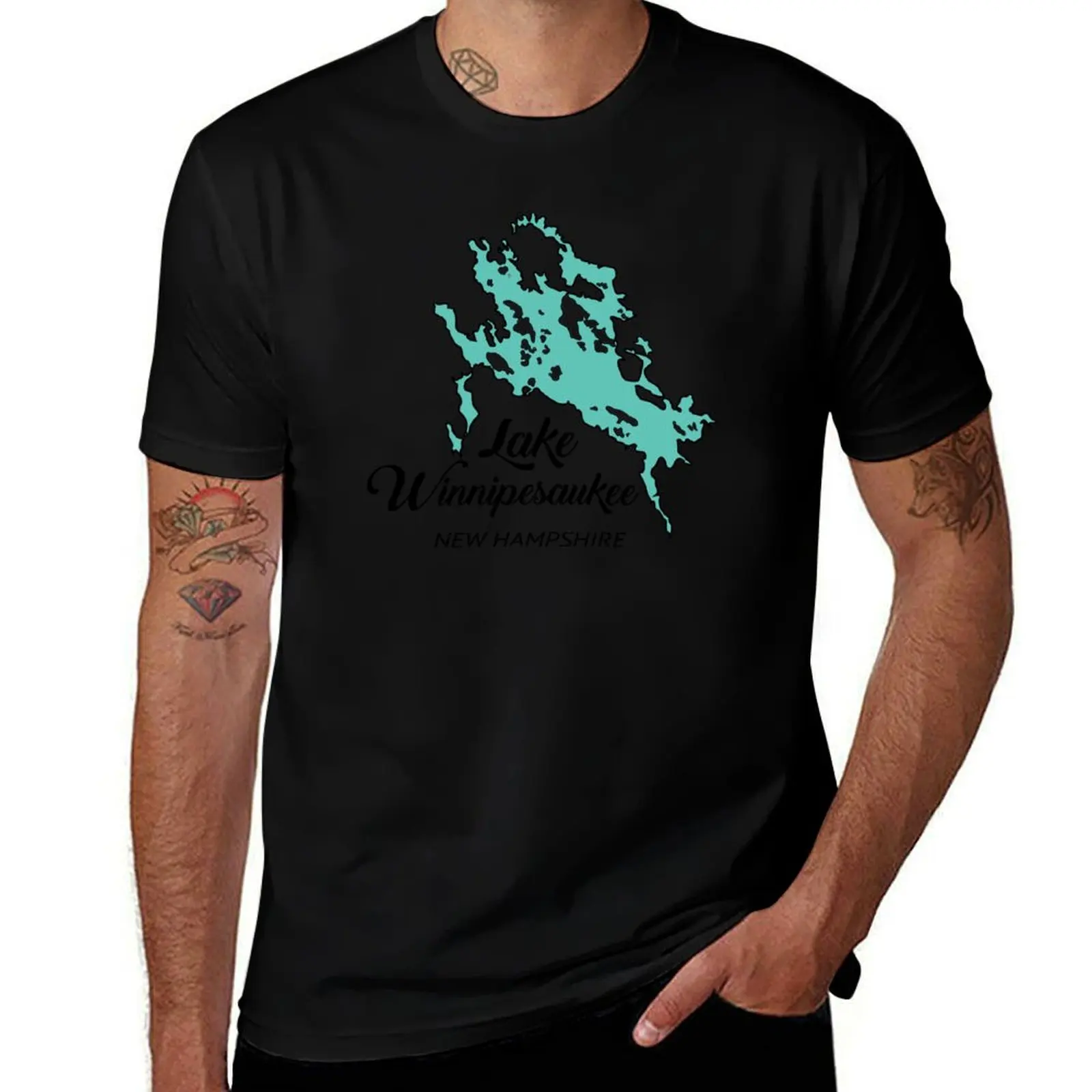 

man shirt New t for T-Shirt Winnipesaukee, men shirts cotton cotton tees shirt man Lake t graphic Hampshire t 100%