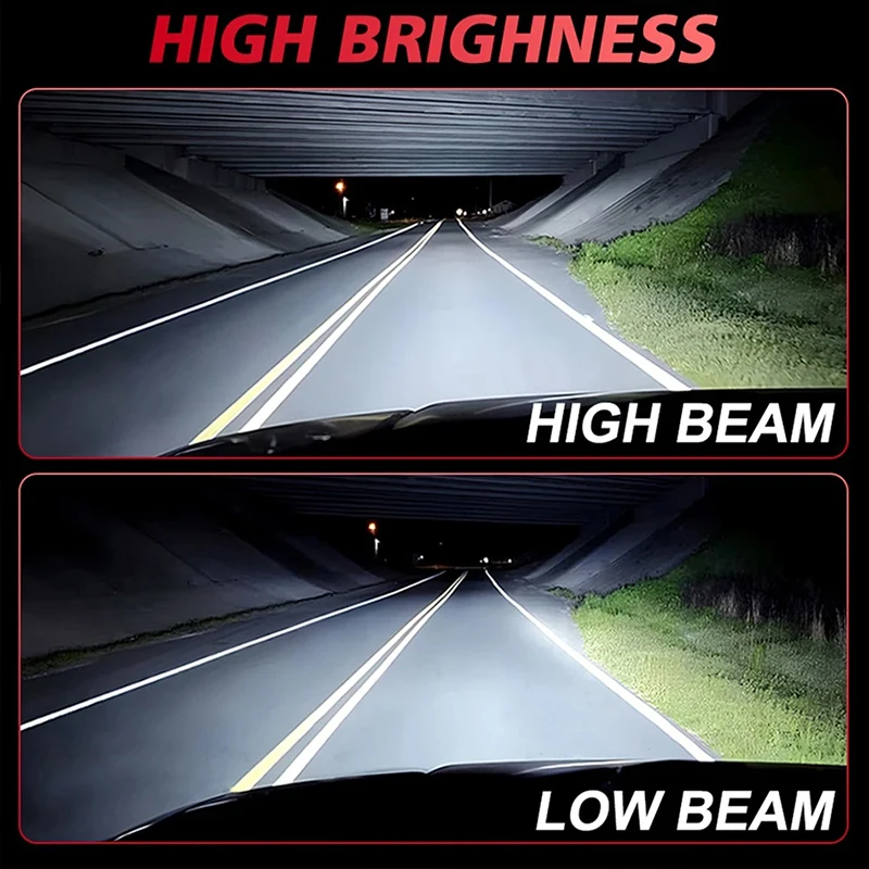 2Pcs H4 LED Bulbs 3570 CSP H4 LED Wireless Mini Size Super Bright Headlight DRL Lamp 6000K White 1:1 Plug and Play 4300K 8000K