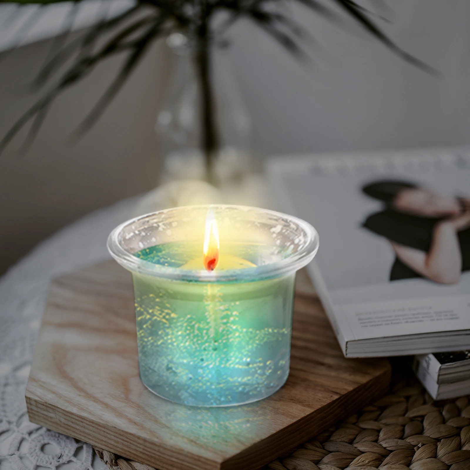 

6Pcs Golden Speckle Glass Candlestick Simple Elegant Cup Decor for Table Centerpiece Scene Layout Decoration