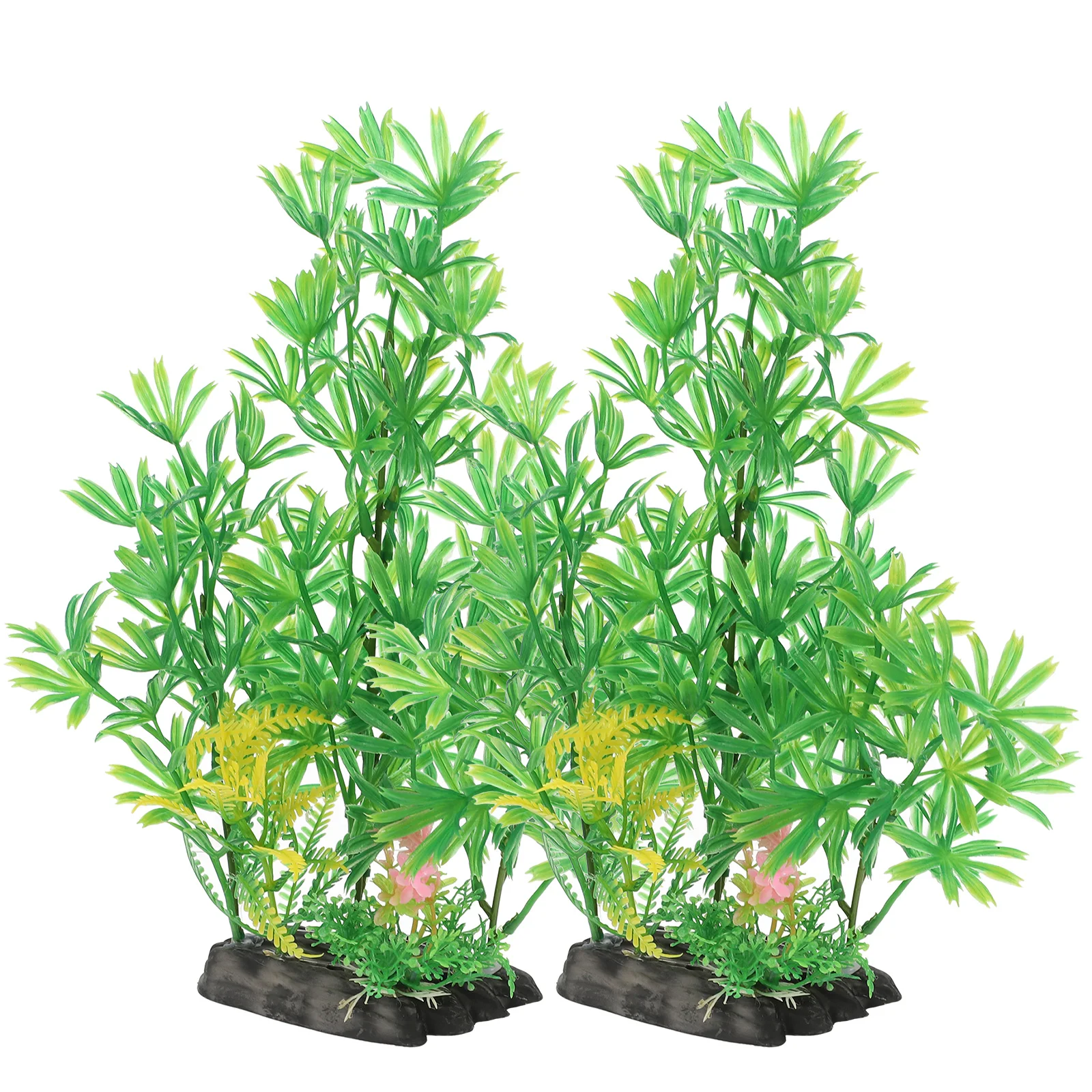 

2pcs Lifelike Aquarium Plants Decorations for Fish Tank with Bright Colors Plastic Aquatic Turtle Tank Accessories