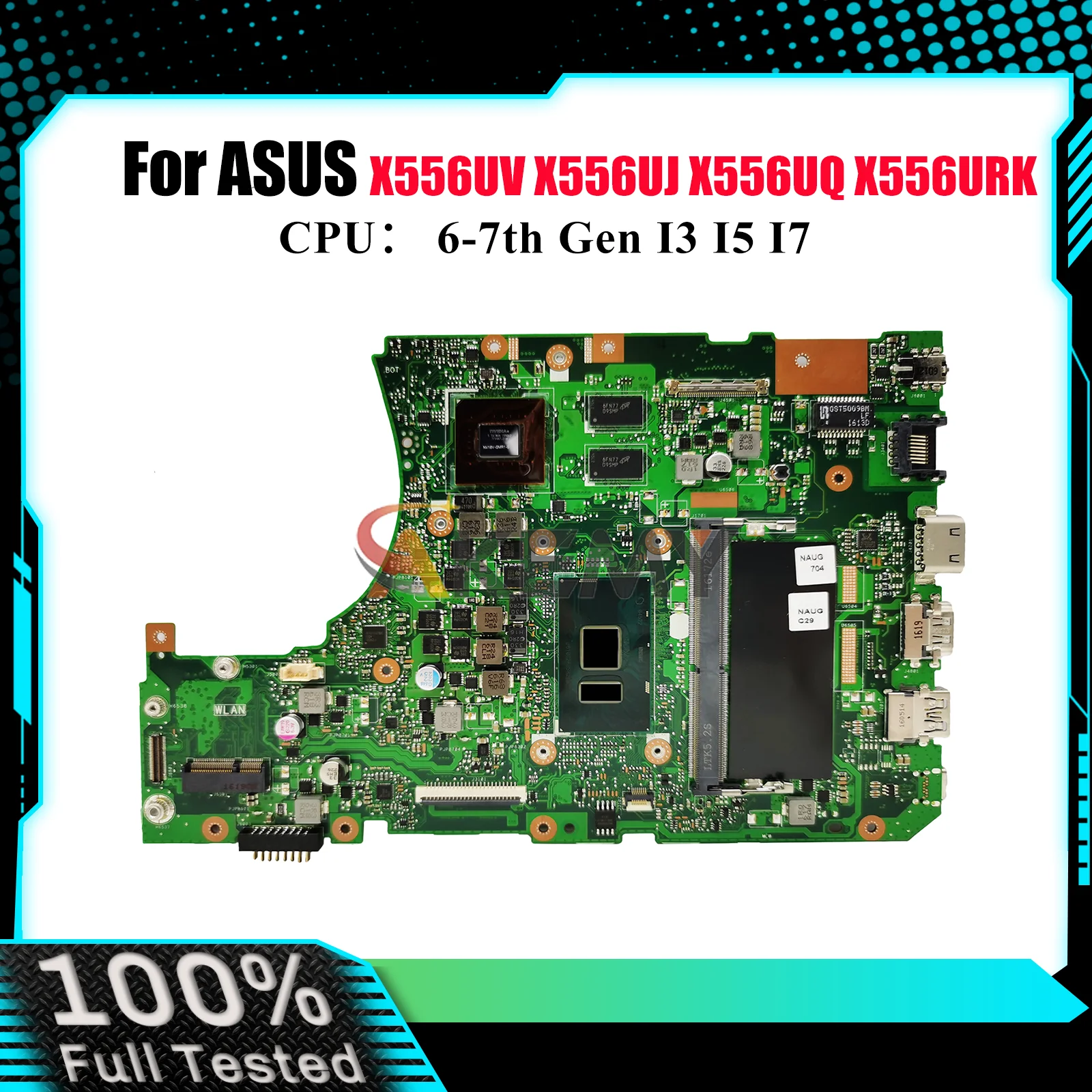 

Материнская плата X556UV для ноутбука ASUS X556UQK R558U X556UF X556U X556URK VM591U X556UQ FL5900U X556UJ с процессором I3 I5 I7