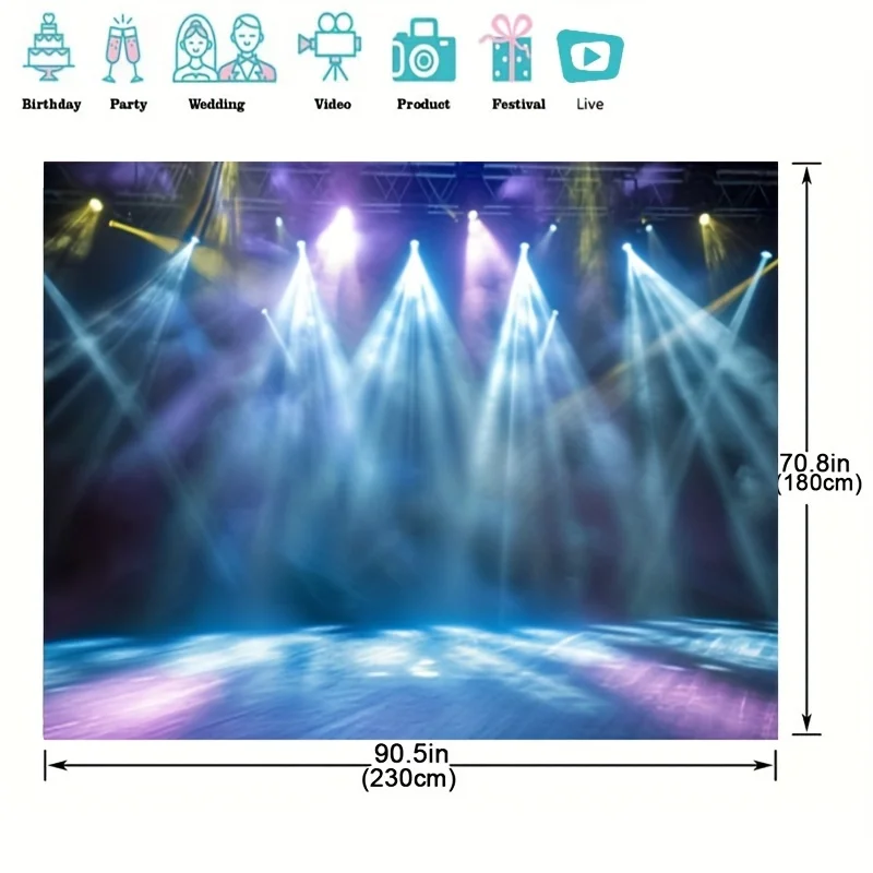 1 piece, luxurious stage spotlight background concert live platform banner retro curtains celebrity background