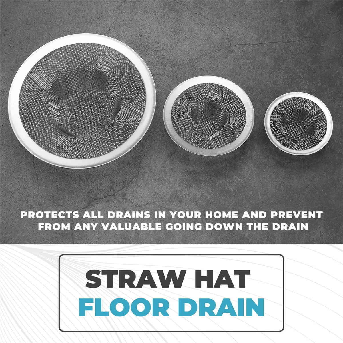 HOT 6pcs Kitchen Bathroom Sink Mesh Strainer Stainless Steel, Large Medium and Small (Pack of 6)