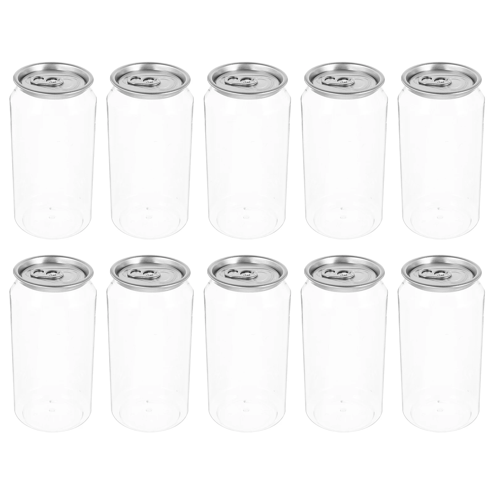 

10pcs 400ml PET Transparent Juice Bottles With Aluminum Cap Portable leak-proof Beverage Containers For Milk Jam Water