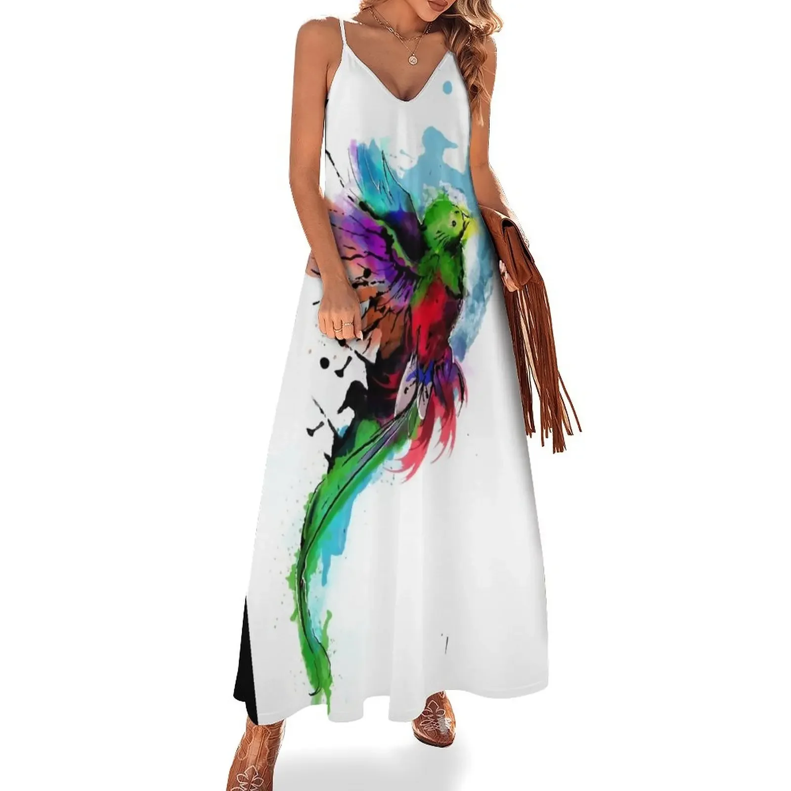 

WaterColor Quetzal from Guatemala Sleeveless Dress dress for women 2024 dresses for women 2024 evening dresses ladies