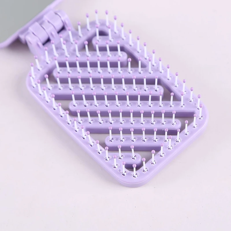 Cepillo de pelo de masaje con espejo, accesorio de estilismo, Mini espejo de bolsillo, peine plegable para niña y mujer, bolsillo cuadrado portátil, pequeño viaje