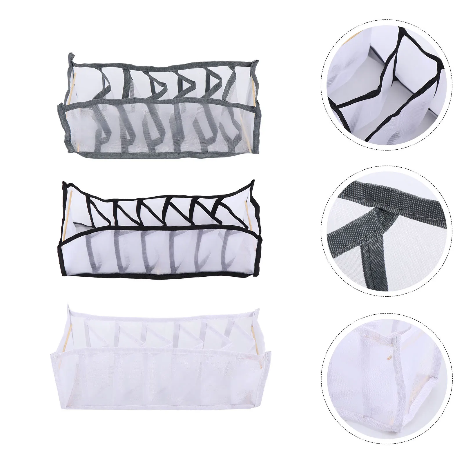 

3Pcs Underwear Storage Case Space-Saving Stackable Design Organizing Box for Socks Underpants Closet Drawer Organizer Home Use