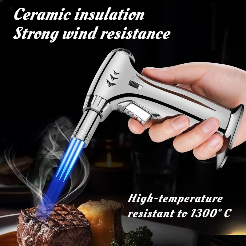 

Moxibustion Cigar Windproof Lighter Inflatable Igniter Outdoor BQ Spray Gun Multi-functional Cigarette Accessories