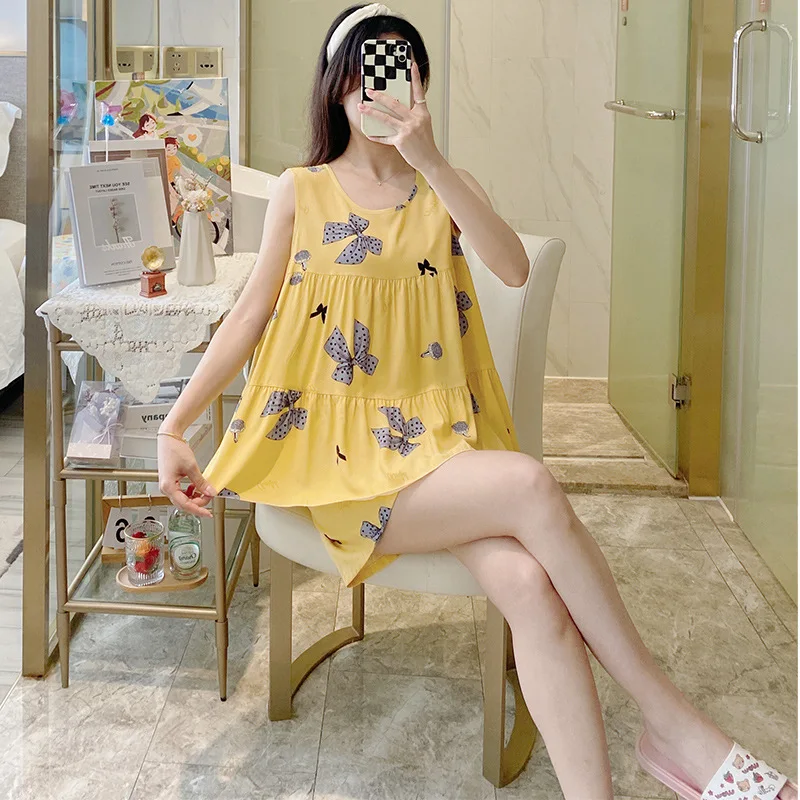 

yellow floral print satin pajama sets shorts 2 piece pants lady outfit lounge women pijama sleepwear pajama nightwear pyjama