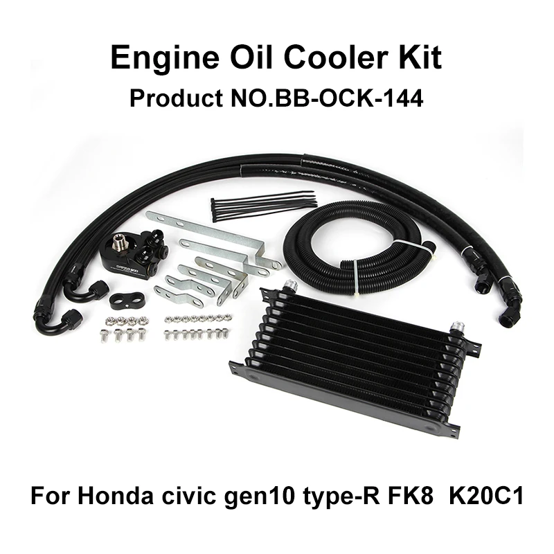 

BATTLEBEE Engine Oil Cooler With Rubber Tube Car Cooling System Aluminum Radiator For Honda Civic Gen10 Type-R FK8 K2 BB-OCK-144