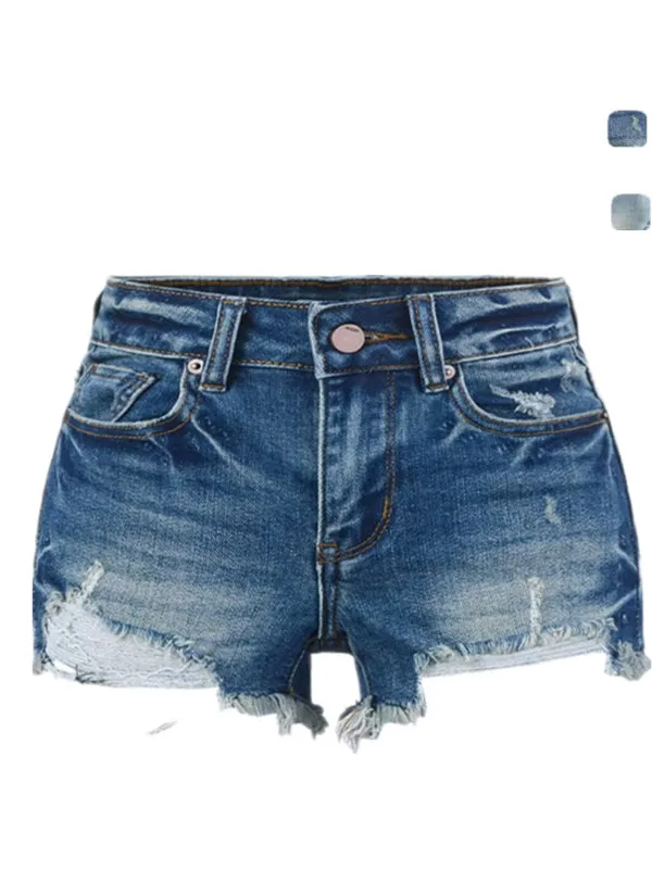 

Ретро американские джинсовые орты с низкой талией, винтажные эластичные сексуальные брюки Harajuku Sle, модные шорты