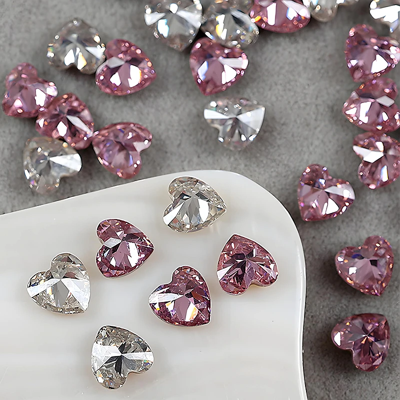 

20PCS 5A 3mm 5mm Zircon Love Heart Crystal Nail Art Rhinestone Charms Gem Accessories For Manicure Nails Decoration Supplies