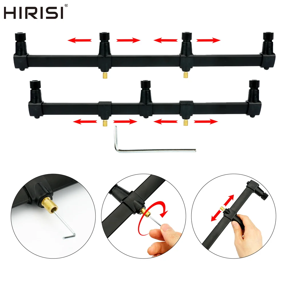 Hirisi Carp Fishing Buzzer Bar for 3 Fishing Rods Support Bank Sticks Buzz Bar Aluminium Fishing Accessories