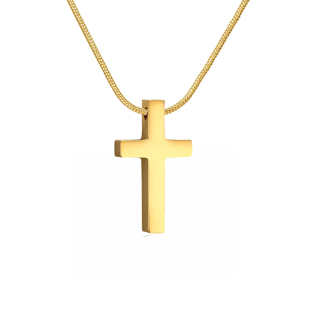 

Fashion Jesus Cross Pendant Female Gold Silver Color Stainless Steel Snake Chain Faith Necklace for Women Religious Jewelry Gift