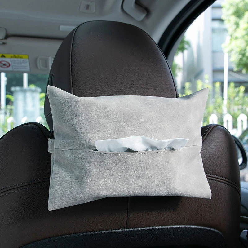 Car Hidden Tissue Holder Box For Armrest Seat Back Napkin Center Console Flocking Storage Bag Auto Accessories