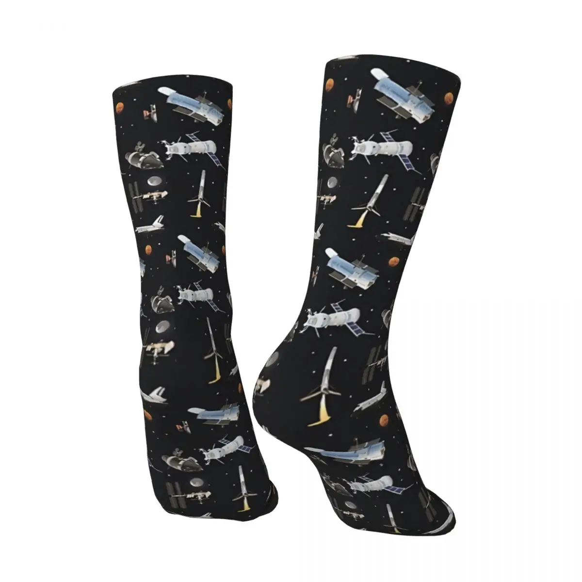 Hip Hop Retro Space Exploration Crazy Men's Socks Unisex Street Style Seamless Printed Novelty Crew Sock Boys Gift