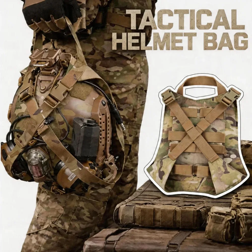 

Tactical Helmet Bag Military Molle Accessory Pouch Multi-Purpose Carrying Storage Bag For Sports Hunting Shooting Combat Helmets