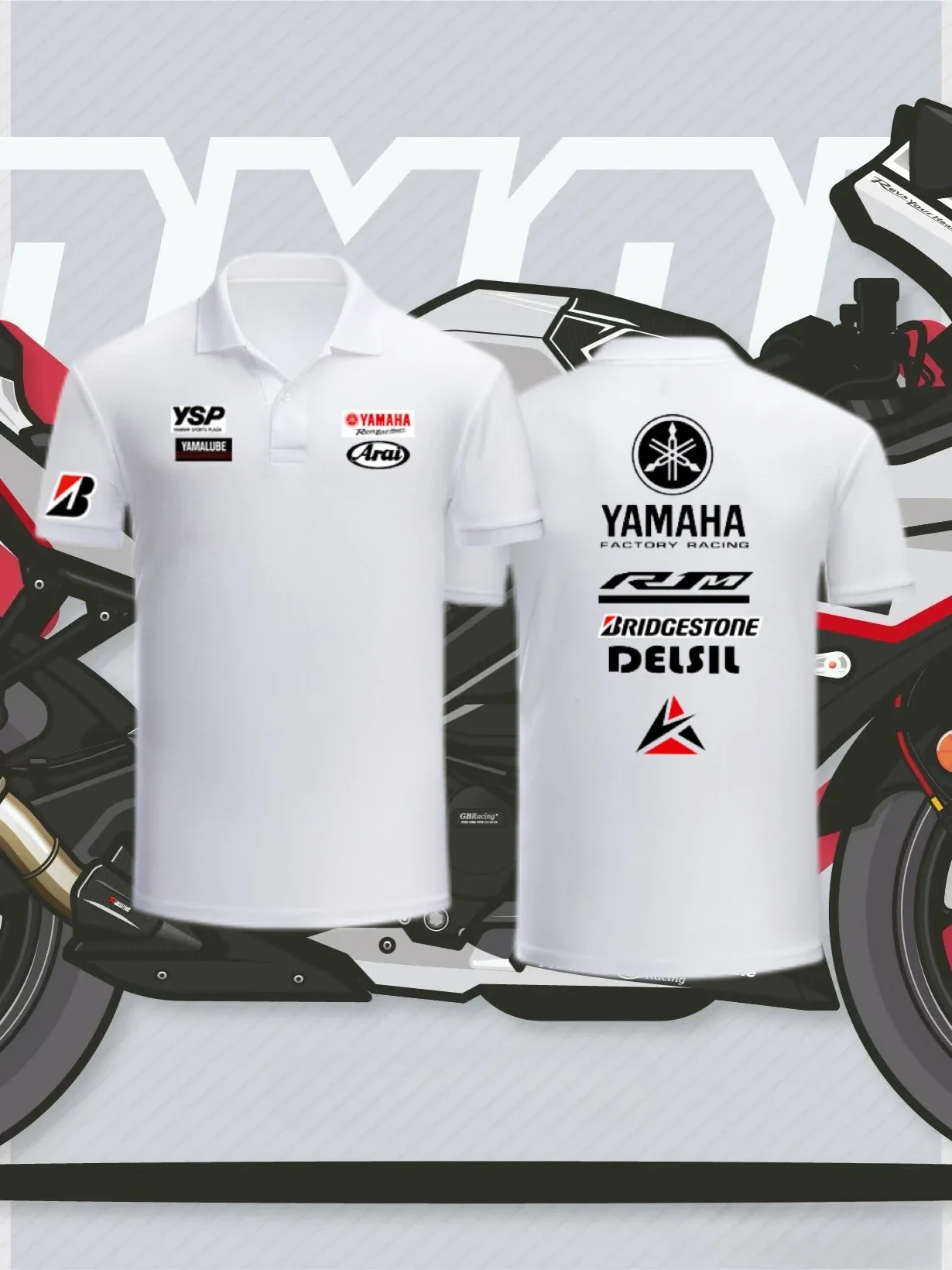 

Летние любители локомотива Yamaha YAMAHA, мужская и женская рубашка поло с короткими рукавами и мотоциклетным принтом, топ с короткими рукавами
