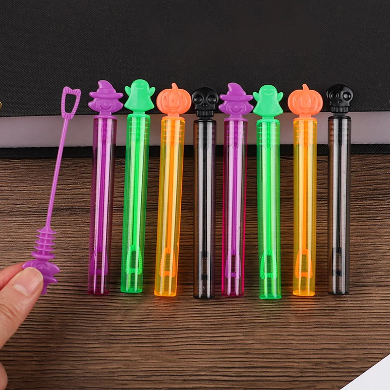 12/24Pcs Halloween Empty Bubble Soap Bottles Tube Skull Ghost Pumpkin Bubble Wands Halloween Party Trick or Treat Favors Decor view 2