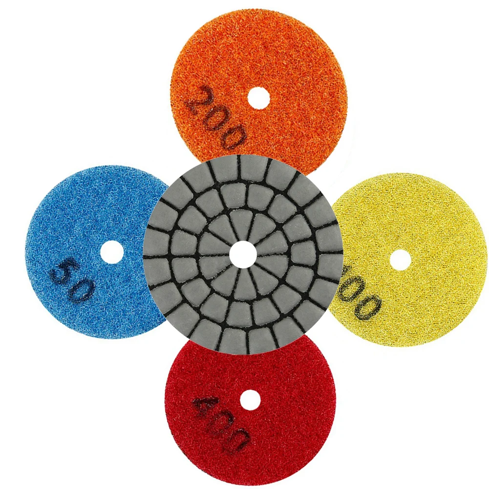 4PCS 50mm 50-3000Grit Diamond Dry Polishing Pads Granite Marble Sanding Disc Ceramic Stone Abrasives Tool Grinding Wheels