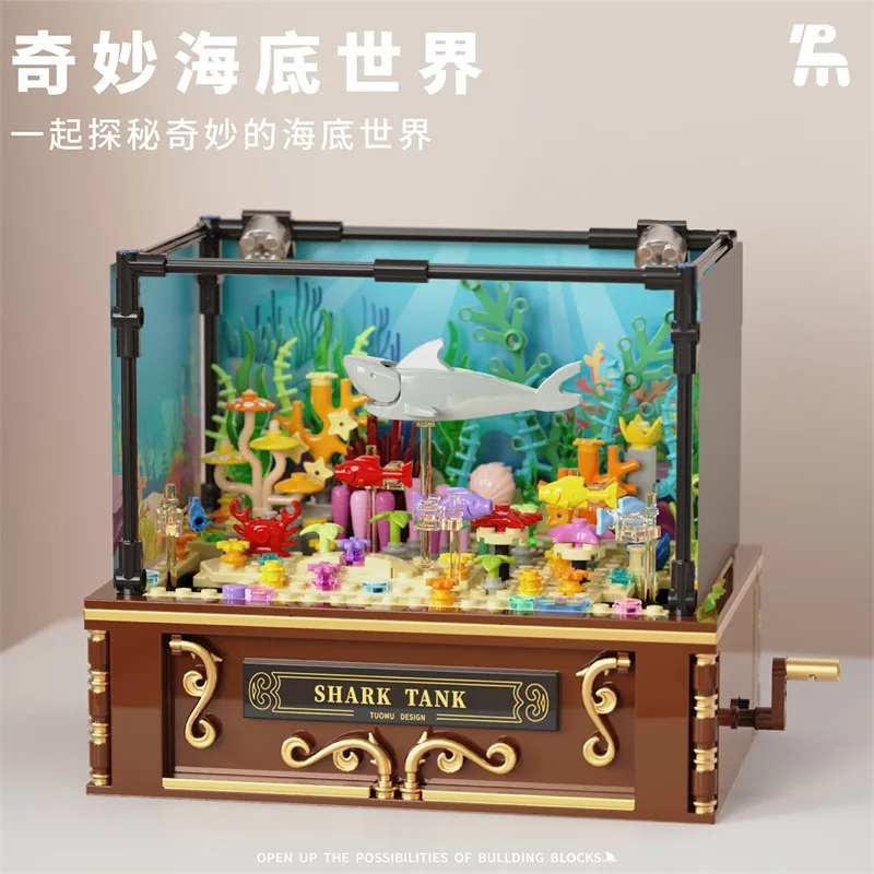 IN STOCK MOC Aquarium Shark Tank Simulates Ecological Ocean Building Blocks Bricks DIY Toys for Boys Christmas Gift Set