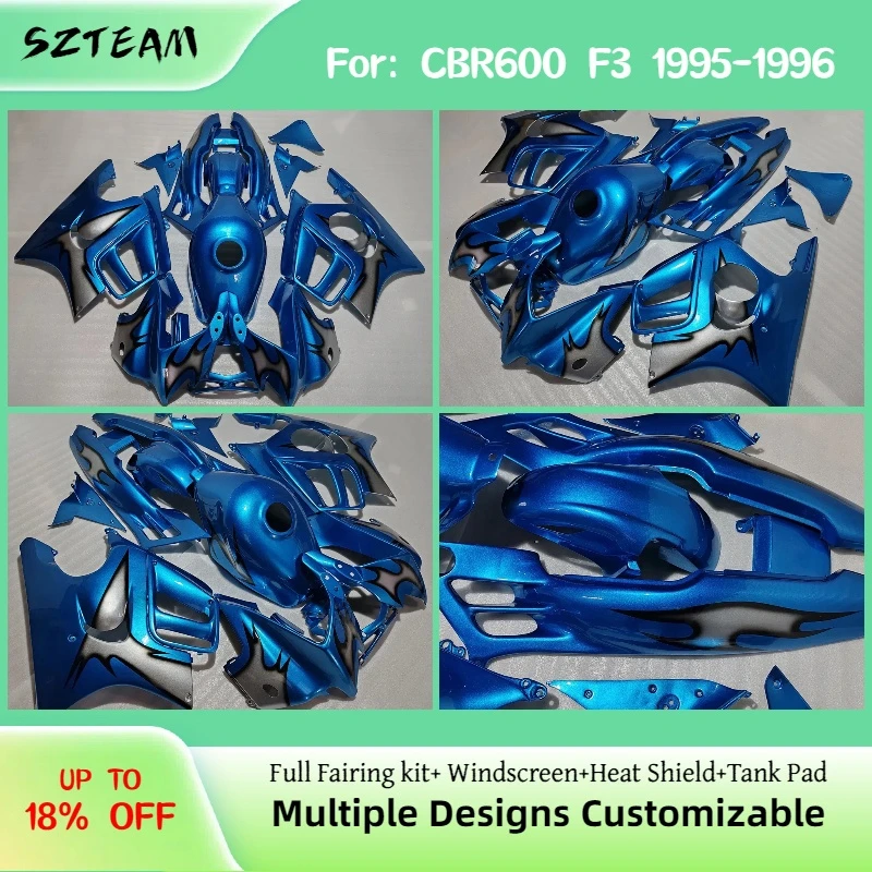 

Комплект облегченных обтекателей для мотоцикла Honda CBR 600F3 1995-1996, простая установка, профессиональные панели кузова CBR600F3 95-96