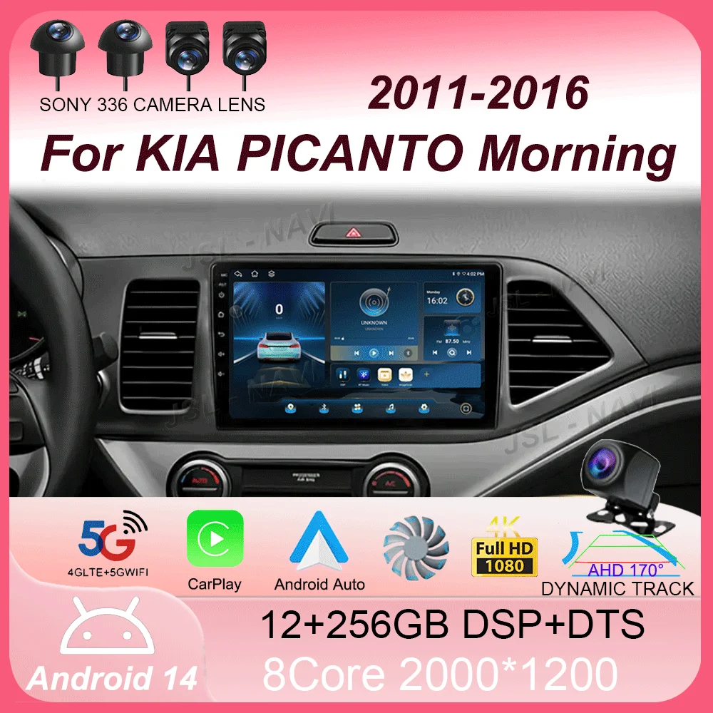 

Автомобильное радио Android 14 Carplay для KIA PICANTO Morning 2011 2012-2017 навигация GPS мультимедийный плеер стерео Wi-Fi + 4G авто видео
