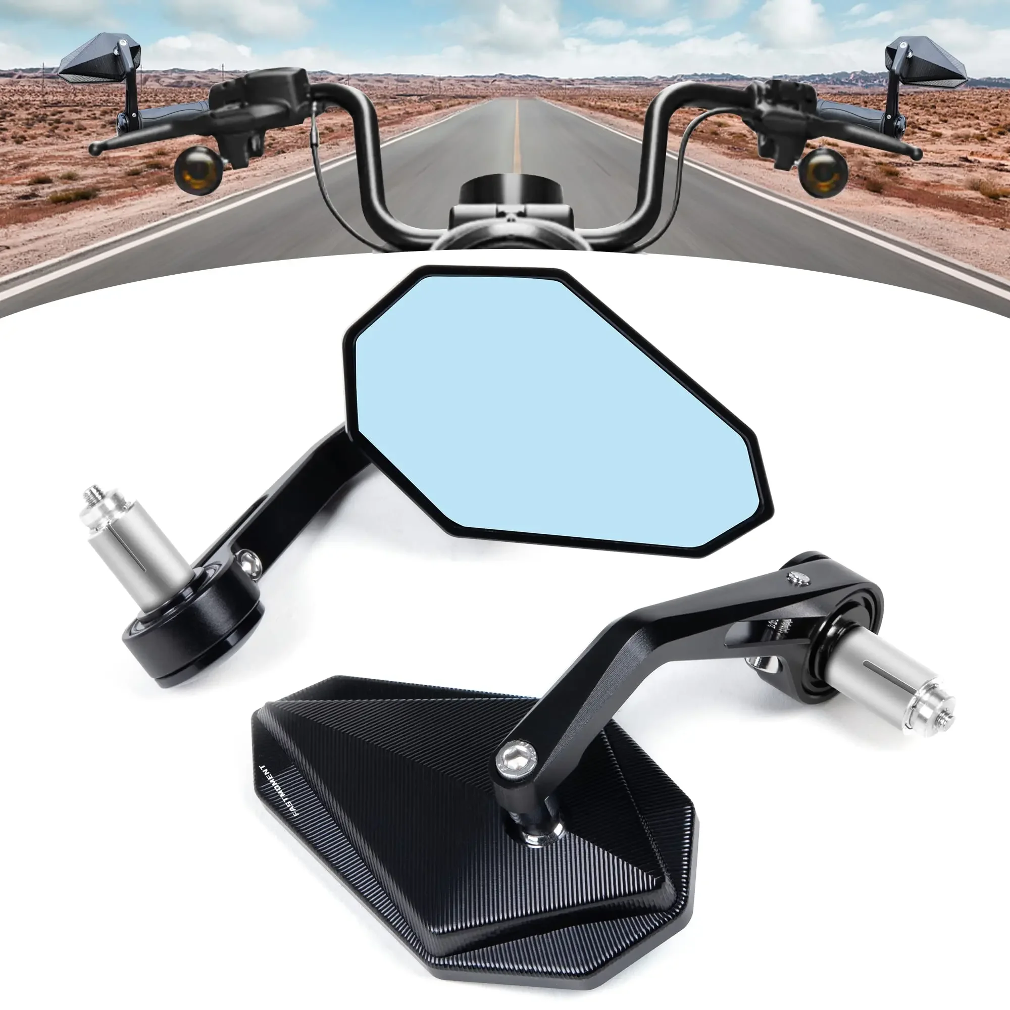 2PCS of Motorcycle Rearview Mirror Aluminum Alloy Universal Pedal Rod End Handlebar Rearview Mirror Rearview Mirror Accessories image 5