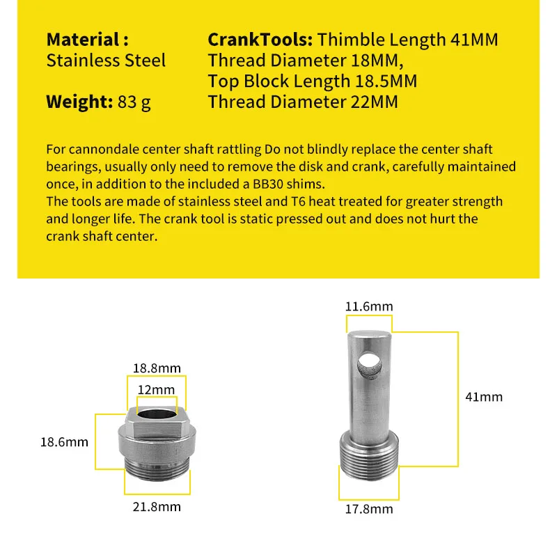 Bike Crank Removal Tool Suitable For CANNONDALE SI KT013 Integrated BB30 Arms Spindle Crank Arm Tool Bicycle Accessories