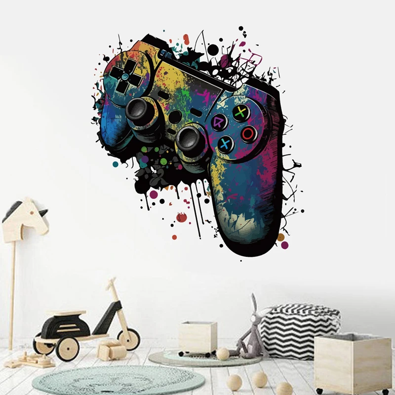 Cool E-sport Game Console 3D Wall Stickers for Home Room Kids Bedroom Internet Cafe Decoration Boy Gamer Anime Poster Wallpaper