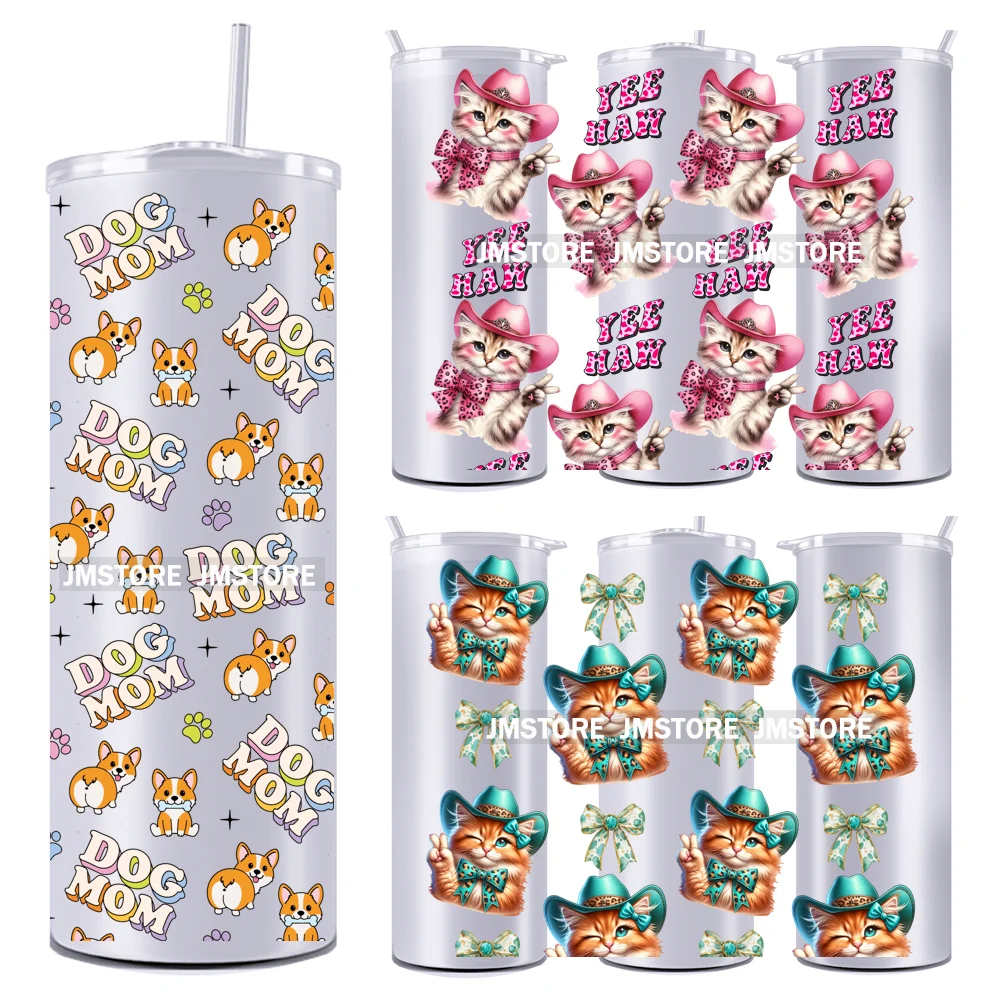 

Dog Mom Lover Coquette YeeHaw Cowgirl Cat Paws 20OZ UV DTF Skinny Tumbler Wrap Transfer Stickers Waterproof Personalized Labels