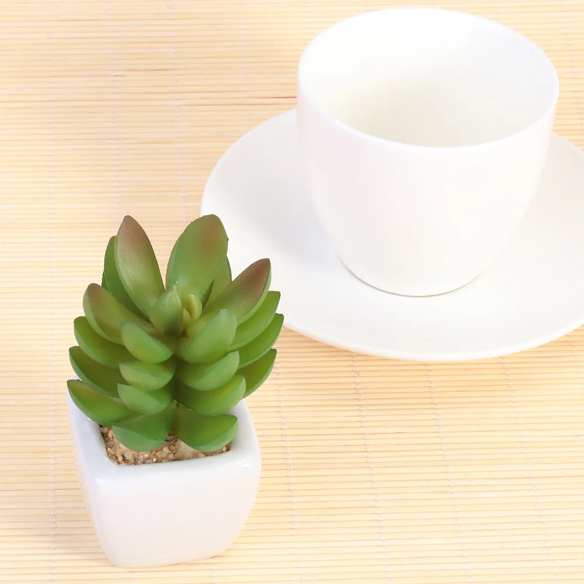 Mini Fake Flower Pot Multi Layer Cactus Artificial Plants Realistic Indoor Outdoor Decor