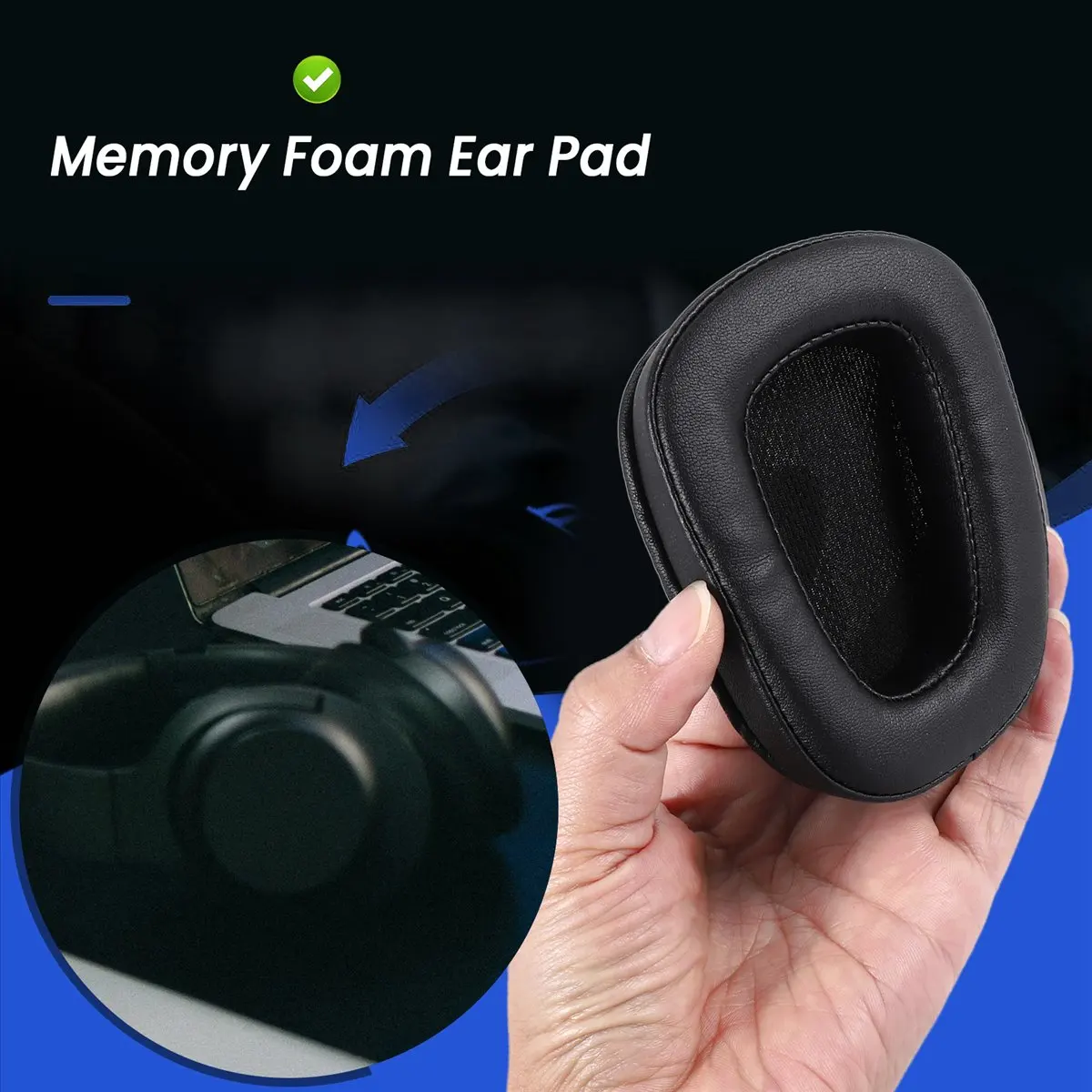 SPECIAL OFFER~1Pair Foam Ear Pads Cushion Leather Earpad for G933 G935 G633 / G 933 G 935 G 633 Headphones