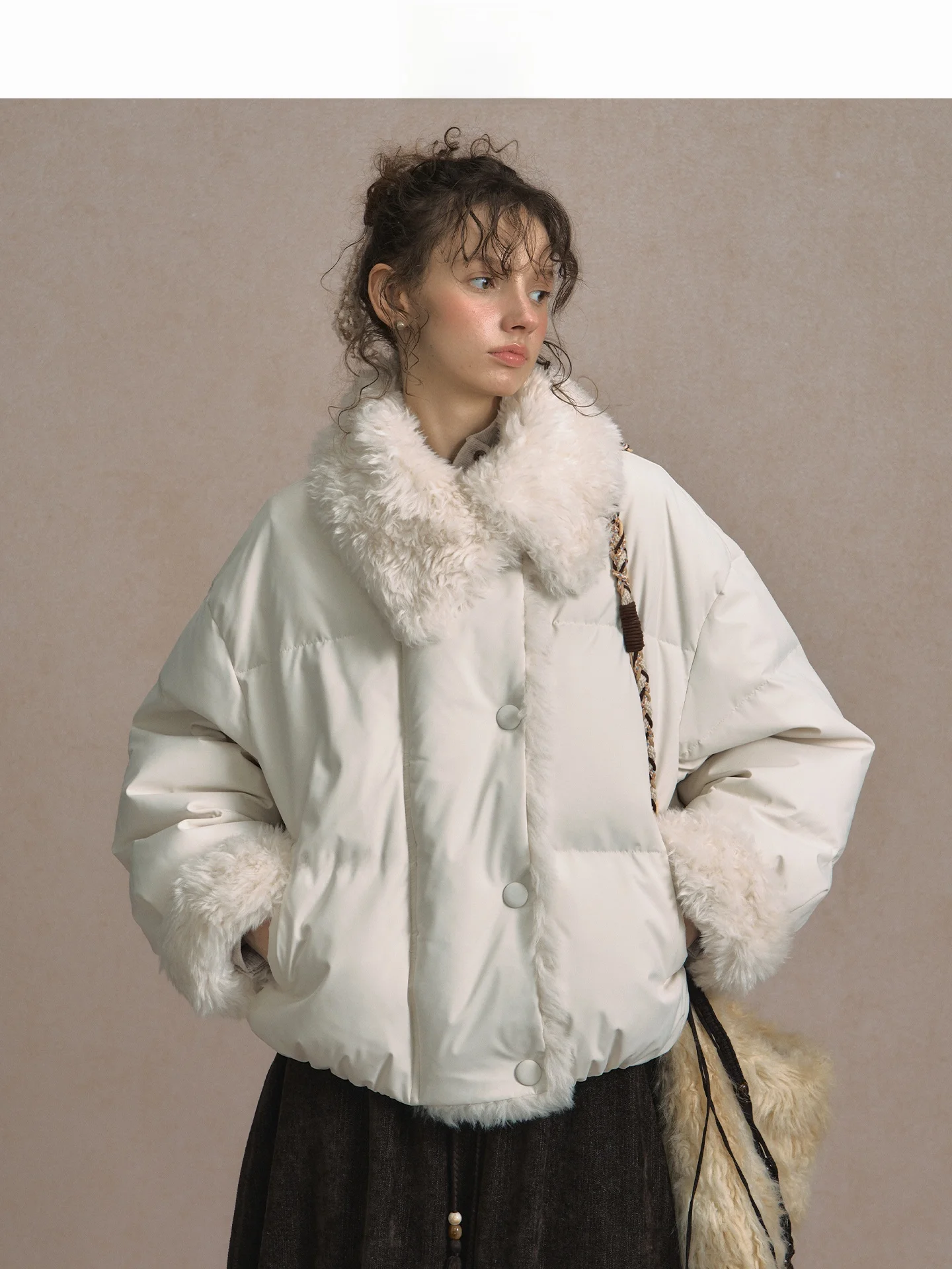 

LOLOL Snow Original Breathable ort Women's down Jaet Warm Loose Fur Collar Coat Winter Faion Outerwear Coat