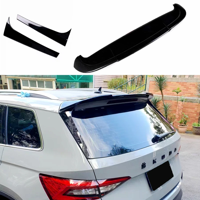 For Skoda Kodiaq spoiler 2017 to 2022 New ABS Plastic External Rear Spoiler Wing Trunk Boot Tail Wing Spoiler Car Accessories