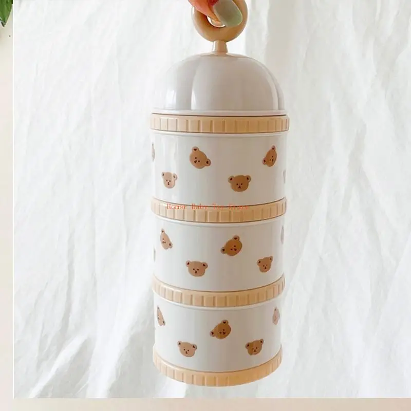 J0PF Formula Dispenser Fruit Container 3 Divided Baby Storage Box Feeding Supply