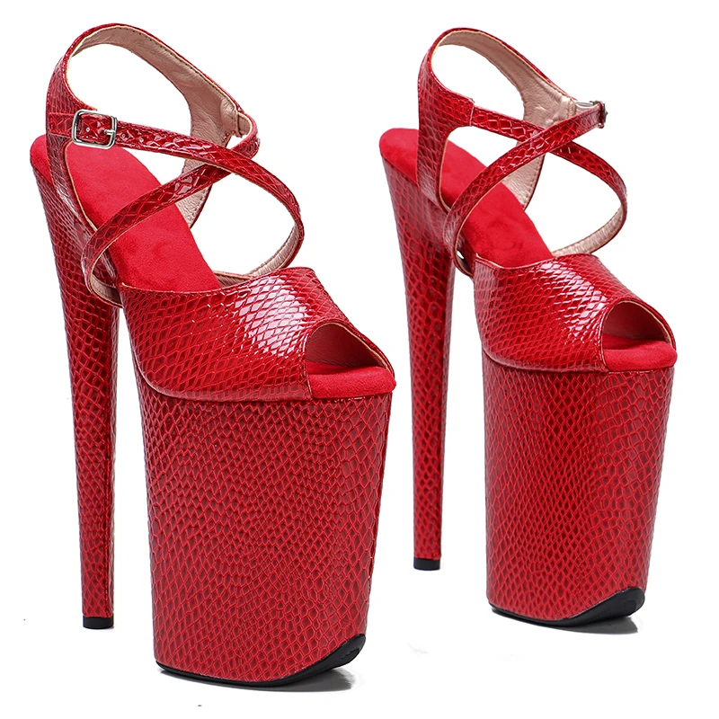 

Leecabe 23CM/9inches New Peep Toe High Heels sandals Pole Dance Shoes Stripper Heels Party Show Stage Platform Women Sandals 1B