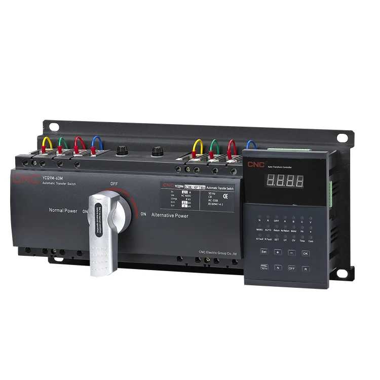 

CNC Integrated/Split Type ATS ON OFF Switch 63A 125A 250A 400A 630A 3P/4P Automatic Transfer Switch With Remote Control RS485