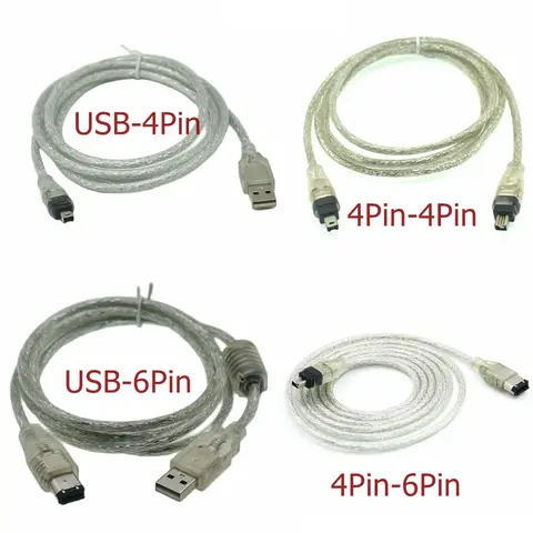 FireWire 1394 Cable IEEE 400 6PIN to 4PIN Data  for DV Cameras IEEE 1394 Firewire Cable USB 2.0 to 4pin & 4pin to 6pin 4pin