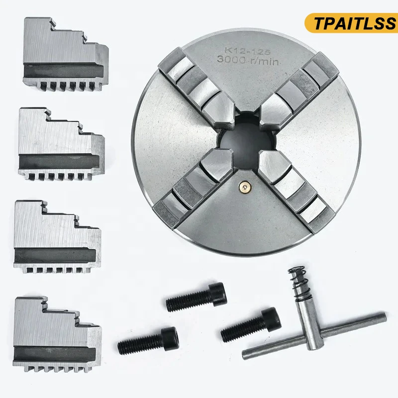 Precision Lathe Chuck 125mm SANOU Brand 4 Jaw Self-centering Chuck K12-125 Metal Lathe Chuck at Discount