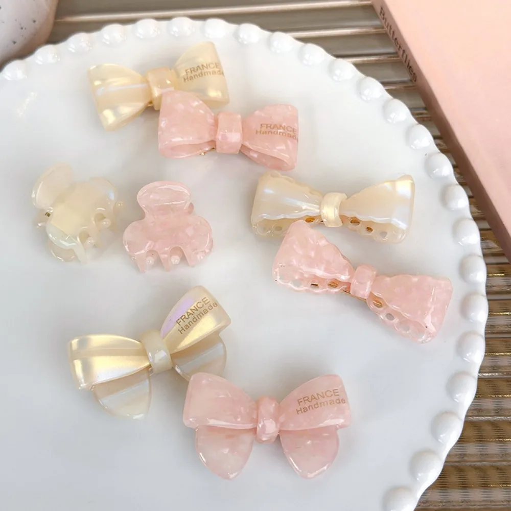 Barrettes Bow Hairpin Simple Headwear Side Clip Mini Hair Claw Top Clip Korean Style Acetic Acid Hair Clip Ladies