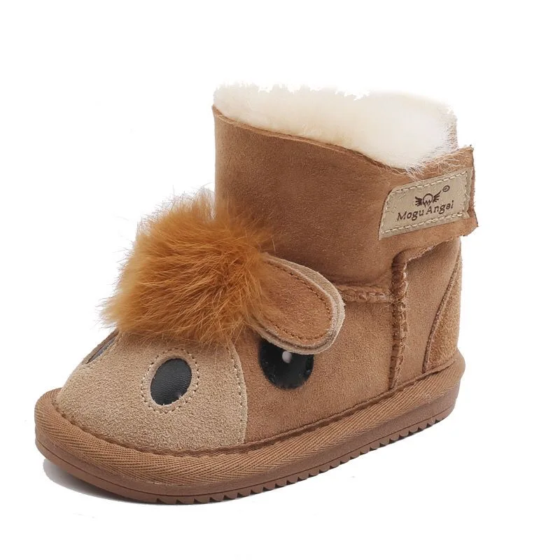 In 2022, The Latest Children's Snow Boots And Real Leather Sheepskin 100%Fur To Keep Warm. The Newest Quality Fashionable Shoes