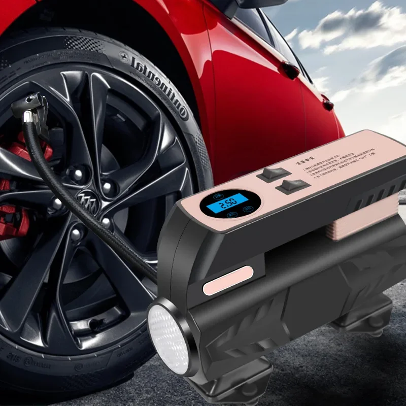 Mini Electric Car with Light Air Pump Automatic Charging and Stopping Digital Display Car Tire Pump